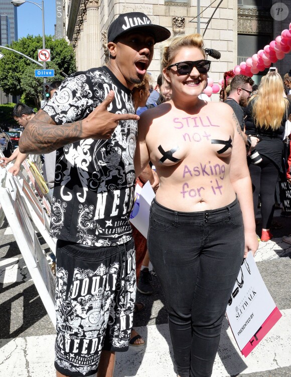 Nick Cannon - Marche des salopes organisée par Amber Rose dans les rues de Los Angeles, le 3 octobre 2015