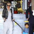 Exclusif - Amber Rose se promène avec son fils Sébastian le jour de son deuxième anniversaire à Los Angeles le 22 février 2015
