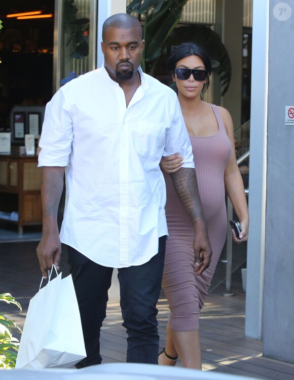 Kanye West et Kim Kardashian (enceinte) vont déjeuner au Cafe Habana à Malibu le 19 septembre 2015