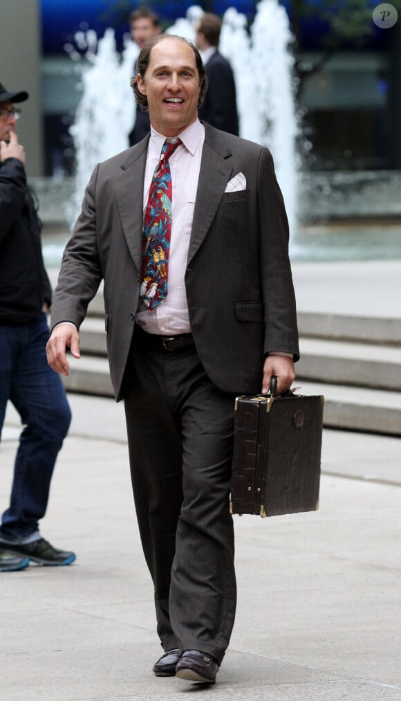 Matthew McConaughey, méconnaissable, sur le tournage de son nouveau film 'Gold' à New York, le 3 octobre 2015.