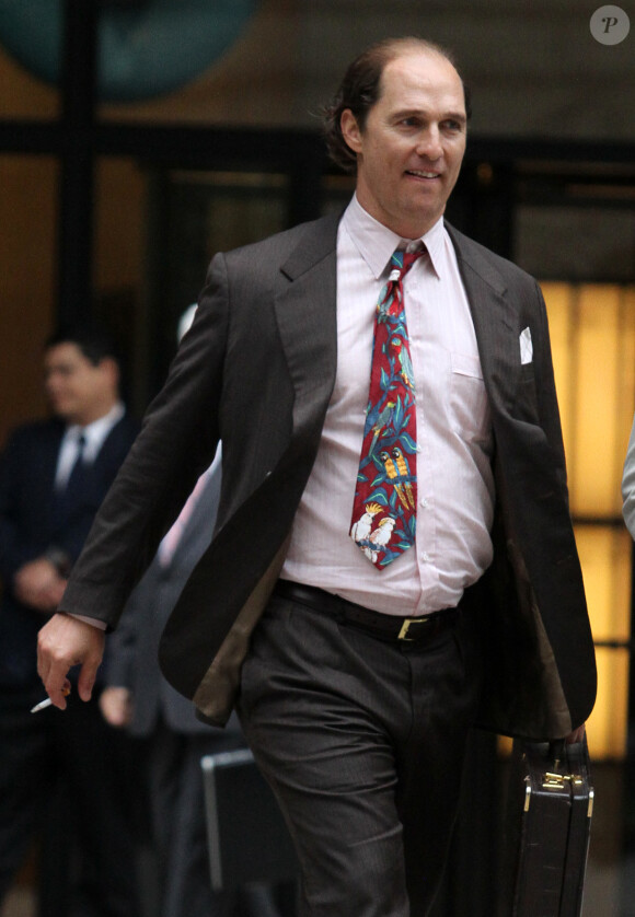 Matthew McConaughey, méconnaissable, sur le tournage de son nouveau film 'Gold' à New York, le 3 octobre 2015.