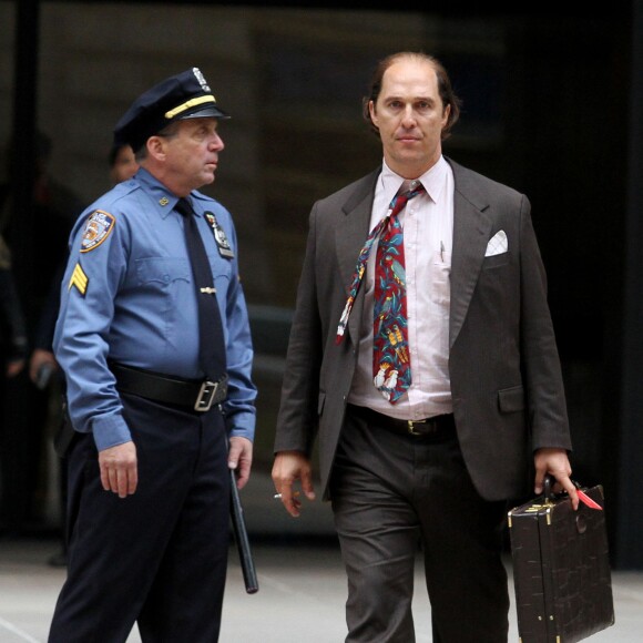 Matthew McConaughey, méconnaissable, sur le tournage de son nouveau film 'Gold' à New York, le 3 octobre 2015.