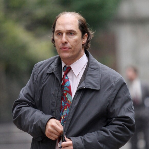 Matthew McConaughey, méconnaissable, sur le tournage de son nouveau film 'Gold' à New York, le 3 octobre 2015.
