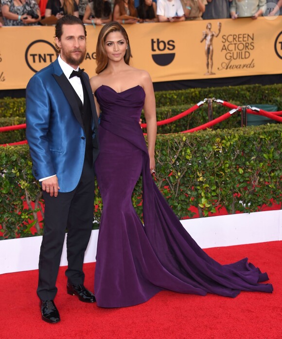Matthew McConaughey et sa femme Camila Alves - 21e cérémonie annuelle des Screen Actors Guild Awards à Los Angeles, le 25 janvier 2015.