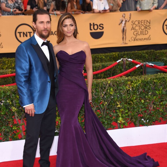 Matthew McConaughey et sa femme Camila Alves - 21e cérémonie annuelle des Screen Actors Guild Awards à Los Angeles, le 25 janvier 2015.
