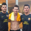 Lionel Messi avec ses frères Matias et Rodrigo en 2013