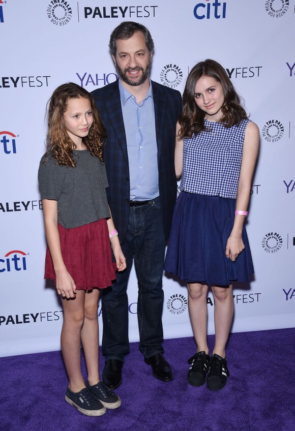 Iris Apatow, Judd Apatow, Maude Apatow à Hollywood, Los Angeles,le 8 mars 2015.