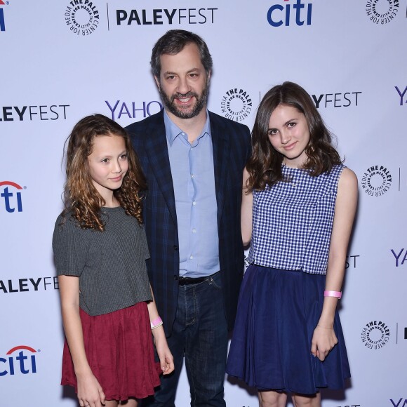 Iris Apatow, Judd Apatow, Maude Apatow à Hollywood, Los Angeles,le 8 mars 2015.