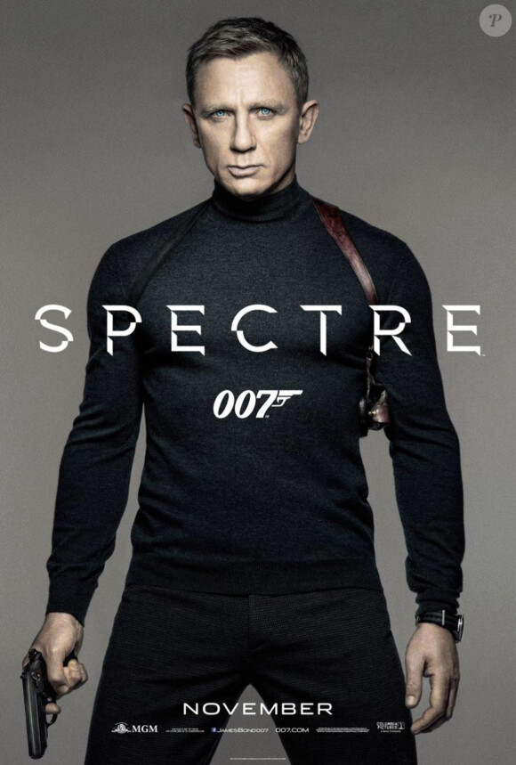 La nouvelle affiche du prochain James Bond "Spectre" avec Daniel Craig en col roulé.