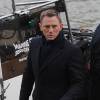 Daniel Craig et Rory Kinnear tournent une scène sur la Tamise pour le nouveau film James Bond "Spectre" à Londres le 15 décembre 2014