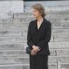 Charlotte Rampling - Obsèques de Jean-Noël Tassez, le compagnon de Charlotte Rampling, au crématorium du cimetière du Père-Lachaise à Paris, le 9 octobre 2015