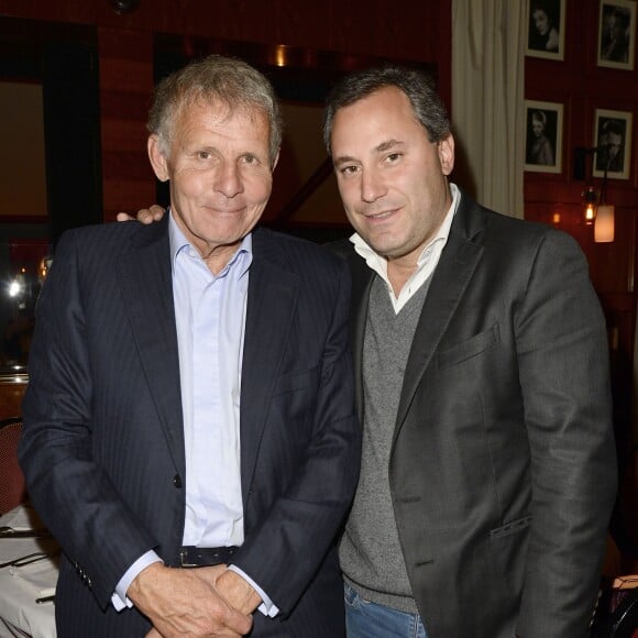 Patrick Poivre d'Arvor et Benjamin Patou - Soirée "Stars et Saveurs" à l'occasion de la nouvelle carte élaborée par le chef Pierre Gagnaire au Fouquet's à Paris le 12 octobre 2015.