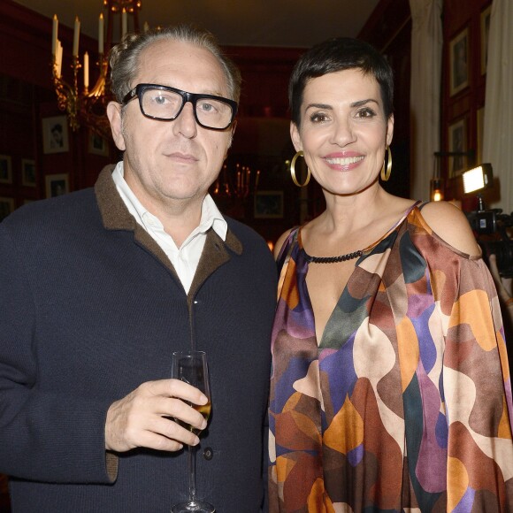 Cristina Cordula et son compagnon Frédéric Cassin - Soirée "Stars et Saveurs" à l'occasion de la nouvelle carte élaborée par le chef Pierre Gagnaire au Fouquet's à Paris le 12 octobre 2015.