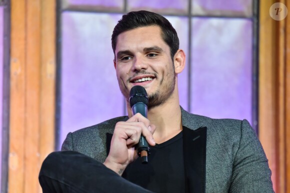 Florent Manaudou lors du Master Classe du Huffington Post à l'université Paris Descartes le 13 octobre 2015