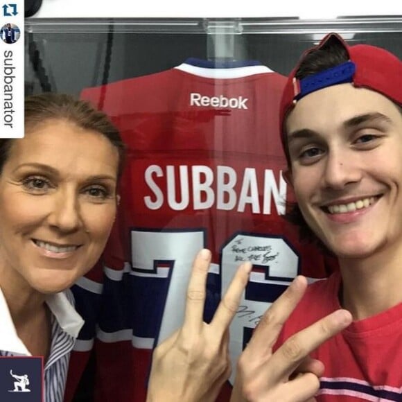 René Charles a reposté sur son compte Instagram, cette photo de lui et de sa maman Céline Dion. Le 14 octobre 2015