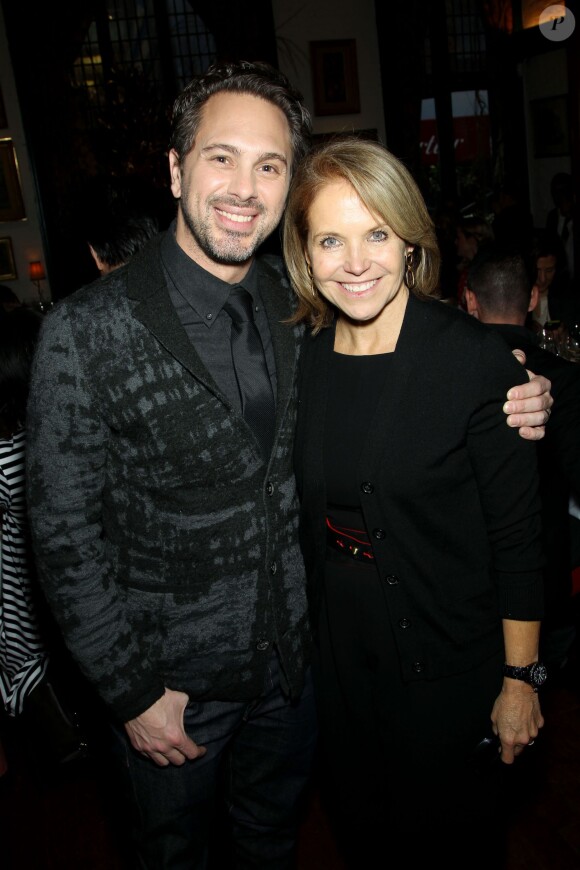Thomas Sadoski et Katie Couric lors d'un repas en l'honneur du film Wild à La Grenouille à New York le 3 décembre 2014