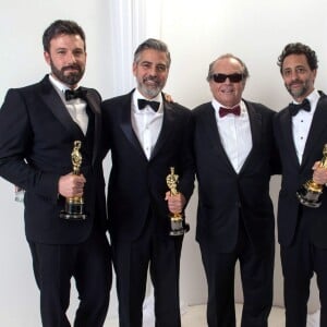 Ben Affleck, George Clooney, Jack Nicholoson, et Grant Heslov aux Oscars 2013.