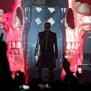 Photo Exclusive - Johnny Hallyday au palais Nikaia, premier concert de sa tournée "Rester Vivant" à Nice, le 2 octobre 2015.