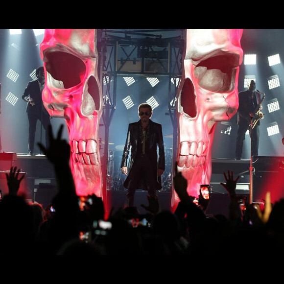 Photo Exclusive - Johnny Hallyday au palais Nikaia, premier concert de sa tournée "Rester Vivant" à Nice, le 2 octobre 2015.