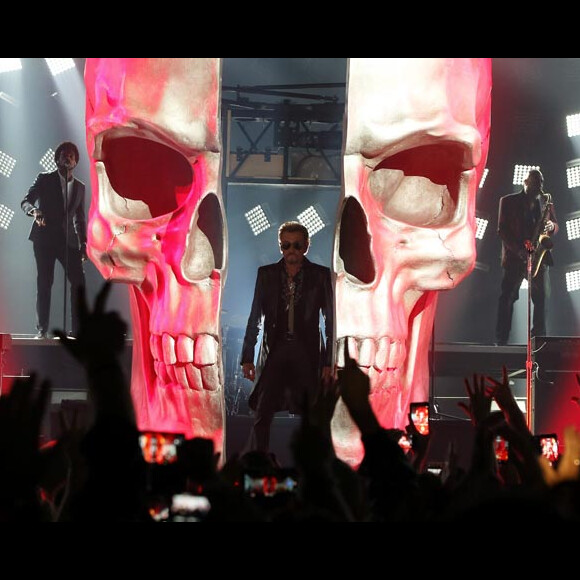 Photo Exclusive - Johnny Hallyday au palais Nikaia, premier concert de sa tournée "Rester Vivant" à Nice, le 2 octobre 2015.