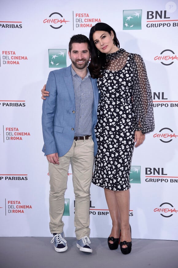 Guy Édoin et Monica Bellucci - Monica Bellucci au photocall du film Ville-Marie au Festival du film de Rome le 20 octobre 2015.