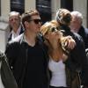 Michael Bublé, sa femme Luisana Lopilato et leur fils Noah se promènent dans les rues de Madrid. Le28 avril 2015