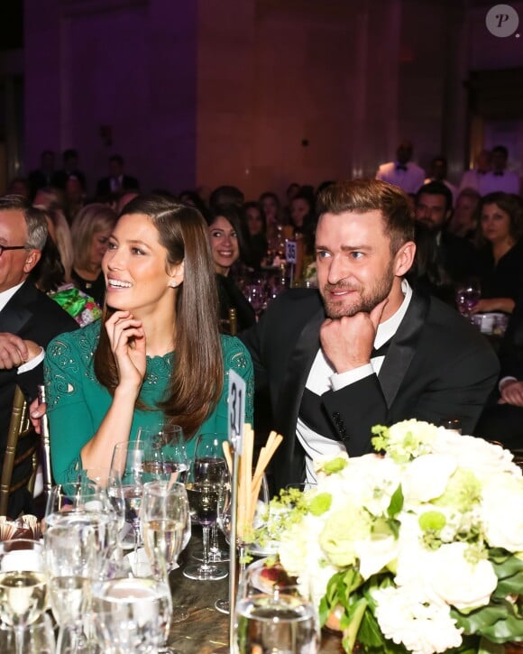 Jessica Biel, Justin Timberlake pendant la soirée Fashion Group International Night Of Stars Gala au Cipriani Wall Street à New York le 22 octobre 2015.
