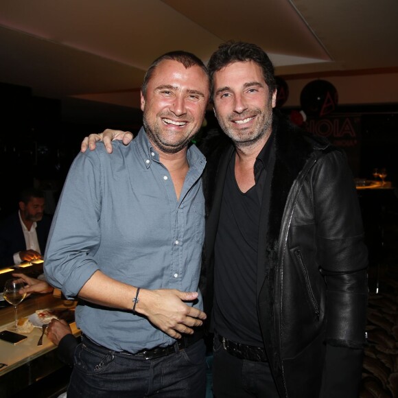 Exclusif - Alexandre Brasseur et Richard Orlinski - Richard Orlinski organise un dîner et une vente aux enchères pour le Sidaction "Ensemble contre le Sida" au restaurant La Gioia à Paris, le 21 octobre 2015. ©Marc Ausset-Lacroix/Bestimage.