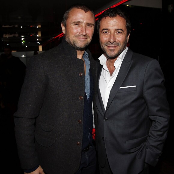 Exclusif - Alexandre Brasseur et Bernard Montiel - Richard Orlinski organise un dîner et une vente aux enchères pour le Sidaction "Ensemble contre le Sida" au restaurant La Gioia à Paris, le 21 octobre 2015. ©Marc Ausset-Lacroix/Bestimage.