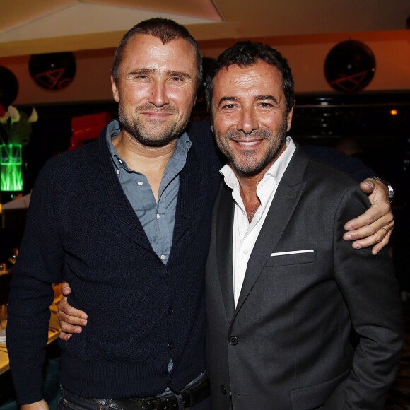 Exclusif - Alexandre Brasseur et Bernard Montiel - Richard Orlinski organise un dîner et une vente aux enchères pour le Sidaction "Ensemble contre le Sida" au restaurant La Gioia à Paris, le 21 octobre 2015. ©Marc Ausset-Lacroix/Bestimage.