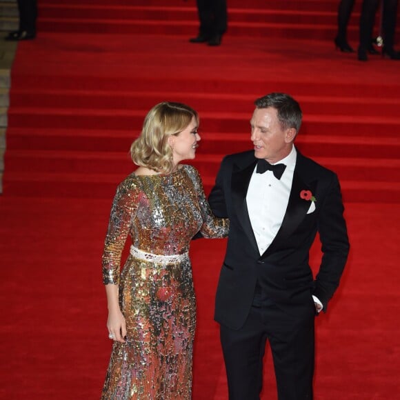 Léa Seydoux et Daniel Craig à l'avant-première mondiale de James Bond Spectre au Royal Albert Hall à Londres le 26 octobre 2015.