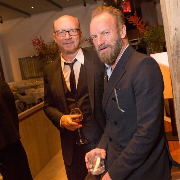 Paul Haggis et Sting - Dixième anniversaire de l'association The Lunchbox Fund organisé au resturant Gabriel Kreuther à New York, le 26 octobre 2010.