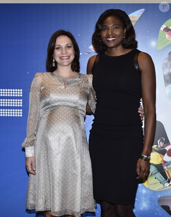 Nathalie Péchalat et Muriel Hurtis aux Sportel Awards au Grimaldi Forum à Monaco le 13 octobre, 2015 © J.C. Vinaj