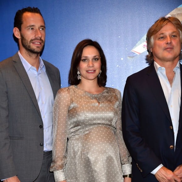 Michaël Llodra, Nathalie Péchalat et Denis Charvet lors des Sportel Awards au Grimaldi Forum à Monaco le 13 octobre, 2015 © Junior
