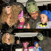Mariah Carey fête Halloween avec les jumeaux, son chéri et... son ex Nick Cannon