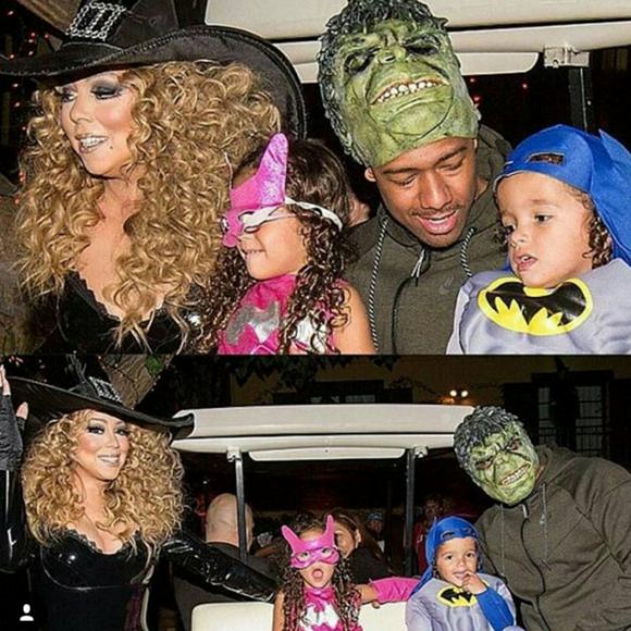 Mariah Carey, son ex-mari Nick Cannon et leurs jumeaux Moroccan et Monroe pour Halloween 2015. Photo Instagram Nick Cannon.