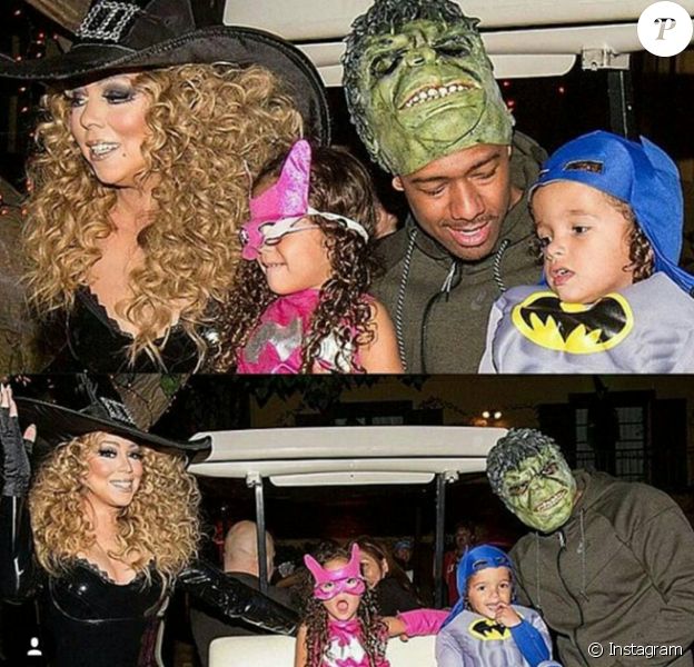 Mariah Carey, son ex-mari Nick Cannon et leurs jumeaux Moroccan et Monroe pour Halloween 2015. Photo Instagram Nick Cannon.