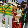 La chanteuse Shakira et son fils Milan - La chanteuse Shakira, son compagnon Gerard Piqué et leur fils Milan lors de la finale de la coupe du monde de la FIFA 2014 Allemagne-Argentine à Rio de Janeiro, le 13 juillet 2014