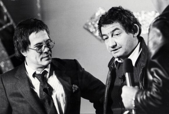 Pierre Desproges et Guy Bedos sur un plateau de télévision en 1985... 