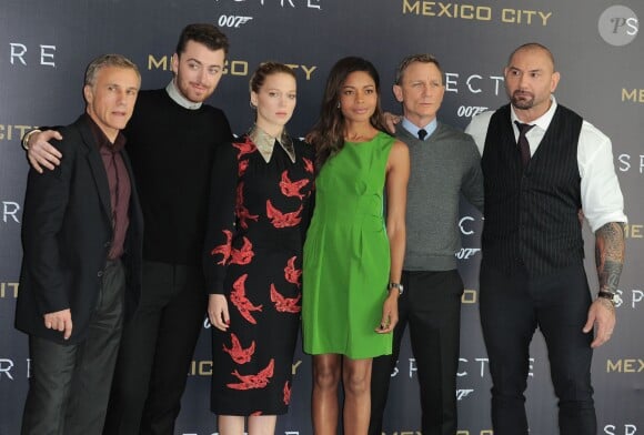 Christoph Waltz, Sam Smith, Léa Seydoux, Naomie Harris, Daniel Craig, Dave Bautista - Photocall du film "007 Spectre" à l'hôtel St.Regis à Mexico, le 1er novembre 2015.