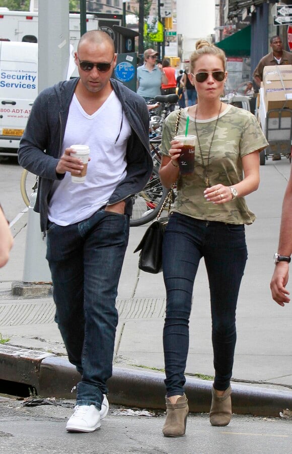 Derek Jeter et Hannah Davis à New York en août 2013. Le couple s'est fiancé en octobre 2015.