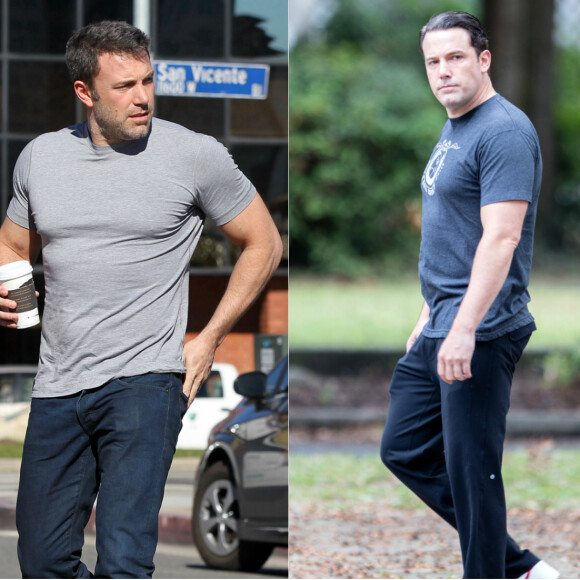 Ben Affleck pendant sa préparation pour Batman début 2015 et aujourd'hui pour Live By Night.