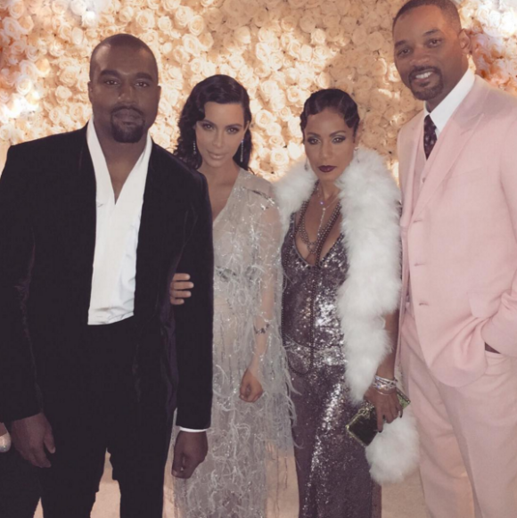 Kanye West, Kim Kardashian, Jada Pinkett Smith et Will Smith assistent à la soirée d'anniversaire de Kris Jenner (60 ans) à Los Angeles. Le 6 novembre 2015.