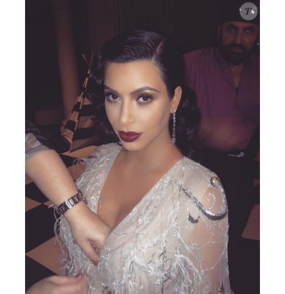 Kim Kardashian lors de la soirée d'anniversaire de Kris Jenner (60 ans) à Los Angeles. Le 6 novembre 2015.