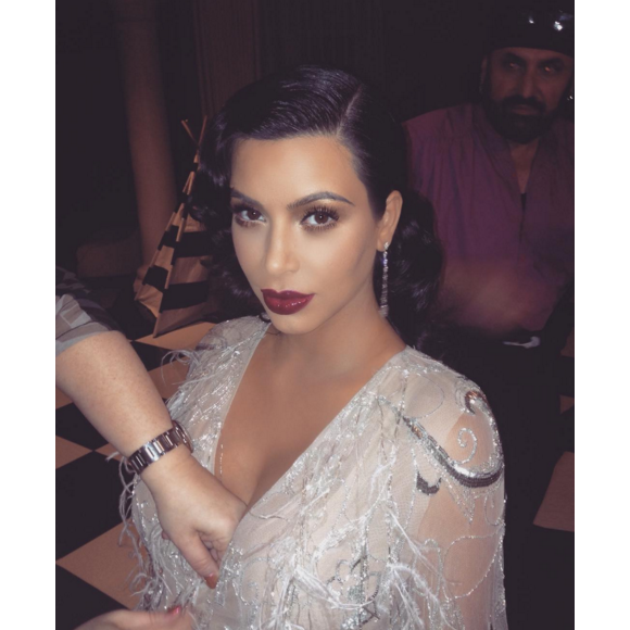 Kim Kardashian lors de la soirée d'anniversaire de Kris Jenner (60 ans) à Los Angeles. Le 6 novembre 2015.