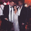 Riccardo Tisci, Kim Kardashian et Kanye West lors de la soirée d'anniversaire de Kris Jenner (60 ans) à Los Angeles. Le 6 novembre 2015.
