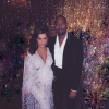 Kim Kardashian et Kanye West lors de la soirée d'anniversaire de Kris Jenner (60 ans) à Los Angeles. Le 6 novembre 2015.
