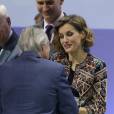  Letizia et Felipe VI d'Espagne décernaient le 12 novembre 2015, lors d'une cérémonie à la Ciudad BBVA à Madrid, les accréditations attribuées aux nouveaux ambassadeurs de la Marque Espagne, pour la 6e édition de cette initiative biennale récompensant des personnes physiques ou morales pour leur engagement au service du rayonnement de l'Espagne. 