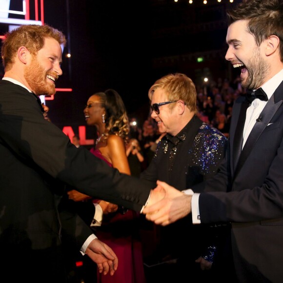 Prince Harry et le comédien Jack Whitehall - Royal Variety Performance au Albert Hall à Londres, le 13 novembre 2015.