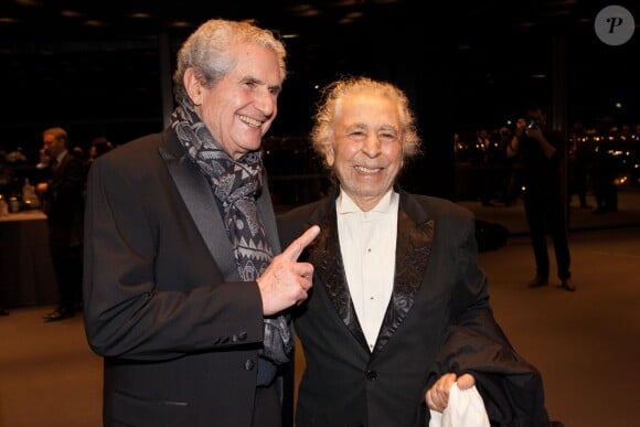 Claude Lelouch et Francis Lai lors de la 7e cérémonie de l'Excellence Francaise à la Philharmonie de Paris, le 17 novembre 2015.